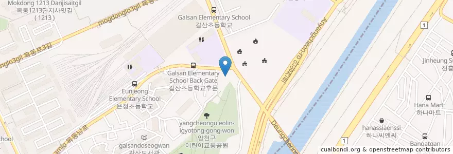 Mapa de ubicacion de 신양천주유소 en Zuid-Korea, Seoel, 구로구, 양천구, 신정6동.
