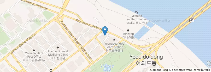 Mapa de ubicacion de 여의도주유소 en کره جنوبی, سئول, 영등포구, 여의동.