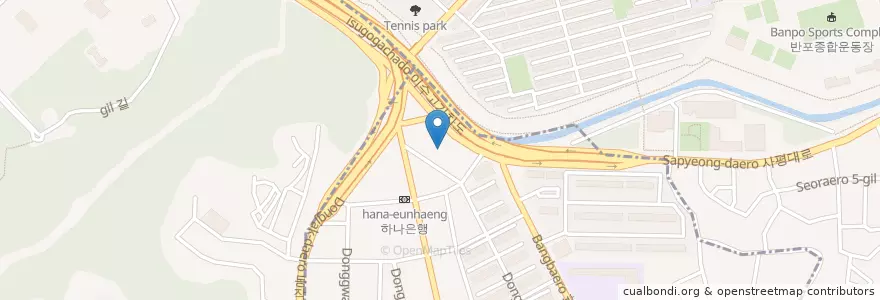 Mapa de ubicacion de 반포셀프주유소 en Südkorea, Seoul, 서초구, 방배동, 방배4동.