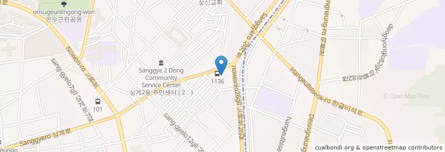 Mapa de ubicacion de 상계동주유소 en Coreia Do Sul, Seul, 노원구.