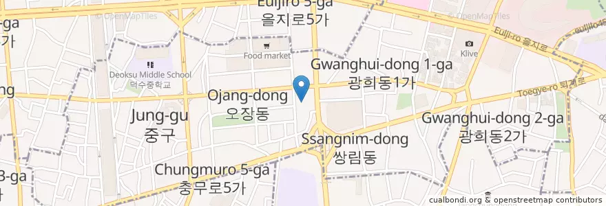 Mapa de ubicacion de 넥서스타워 en Südkorea, Seoul, 광희동.