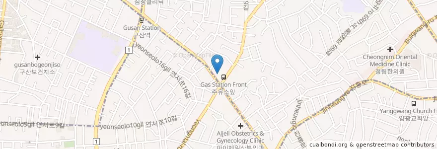 Mapa de ubicacion de 뉴타운주유소 en 대한민국, 서울, 은평구, 대조동.