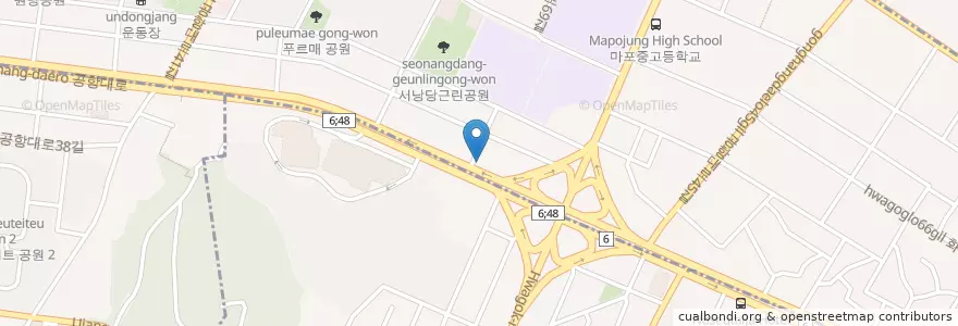 Mapa de ubicacion de 공항로주유소 en Südkorea, Seoul, 강서구, 등촌3동.