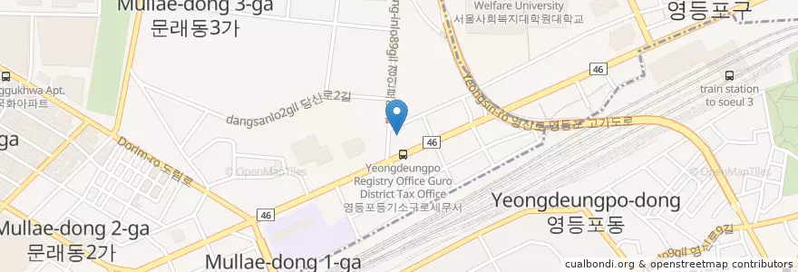 Mapa de ubicacion de 모드니주유소 en 韩国/南韓, 首尔, 永登浦區, 문래동.