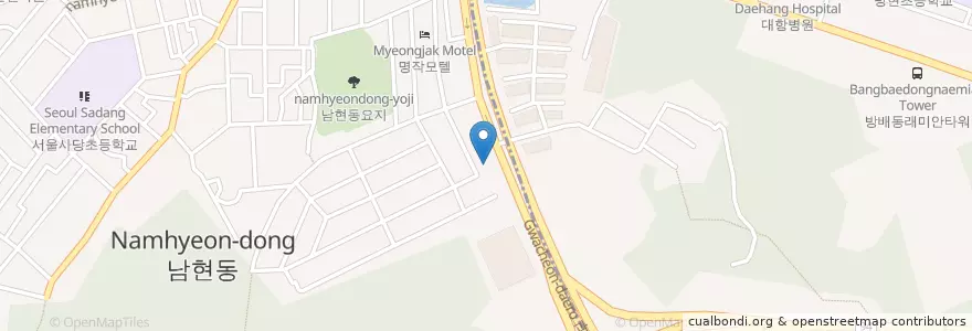 Mapa de ubicacion de 대공원주유소 en Südkorea, Seoul, 남현동.