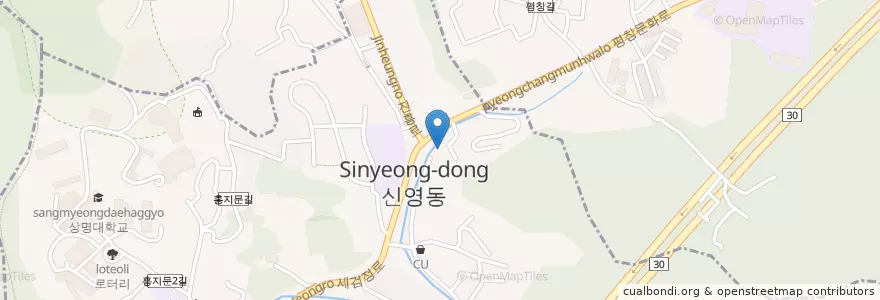 Mapa de ubicacion de 박달재주유소 en 대한민국, 서울, 종로구, 부암동.