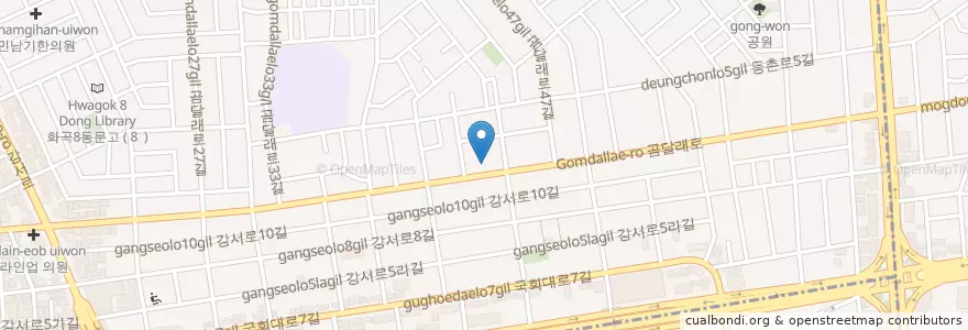 Mapa de ubicacion de 곰달래주유소 en 대한민국, 서울, 강서구, 화곡2동.