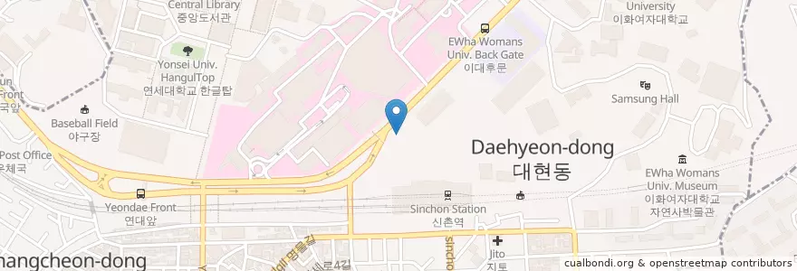 Mapa de ubicacion de SK엔크린 행촌제2주유소 en 韩国/南韓, 首尔, 麻浦區, 신촌동.