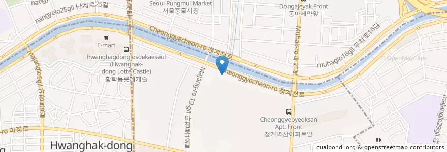 Mapa de ubicacion de 청계로주유소 en Corea Del Sur, Seúl, 성동구, 왕십리도선동.