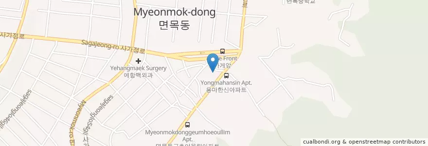 Mapa de ubicacion de 용마로주유소 en 대한민국, 서울, 중랑구.