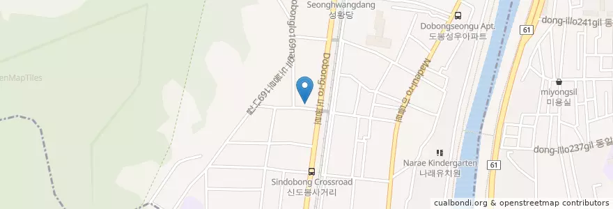 Mapa de ubicacion de 도봉현대주유소 en Güney Kore, Seul, 도봉구, 도봉2동.