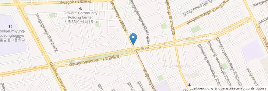 Mapa de ubicacion de 가로공원주유소 en 대한민국, 서울, 신월5동.