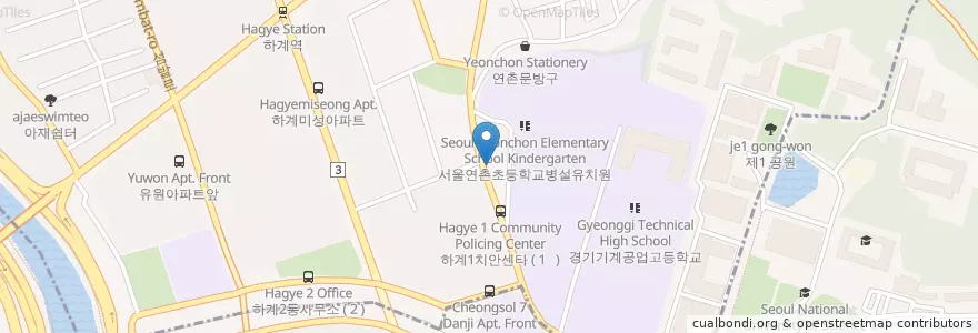 Mapa de ubicacion de 하계삼호주유소 en Corea Del Sud, Seul, 노원구, 하계1동.