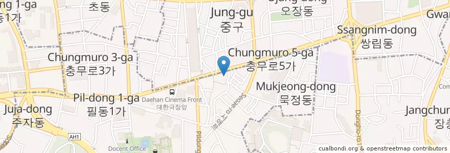 Mapa de ubicacion de 퇴계로주유소 en Corée Du Sud, Séoul, 중구, 필동.
