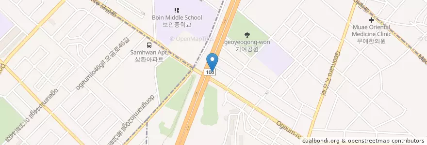 Mapa de ubicacion de 정직한주유소 en Korea Selatan, 서울, 송파구, 거여1동.