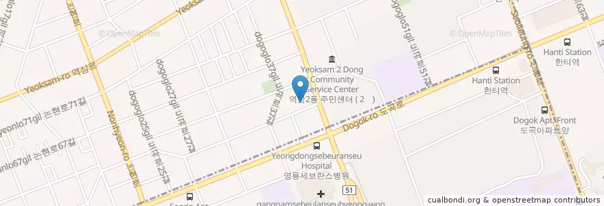 Mapa de ubicacion de 매봉주유소 en Corea Del Sur, Seúl, 강남구, 역삼동, 역삼2동.