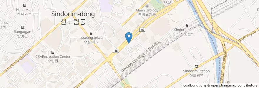 Mapa de ubicacion de 대성직영제5주유소 en Südkorea, Seoul, 신도림동.