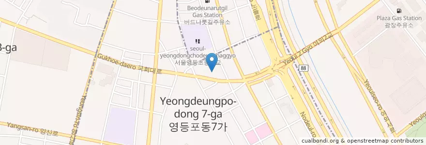 Mapa de ubicacion de 漢陽注油所 en 大韓民国, ソウル, 永登浦区, 영등포동.