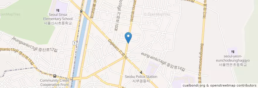 Mapa de ubicacion de GS칼텍스서부주유소 en Südkorea, Seoul, 은평구, 응암2동, 응암3동.