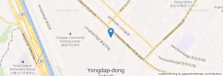 Mapa de ubicacion de 에스케이미도주유소 en Coreia Do Sul, Seul, 성동구, 용답동.