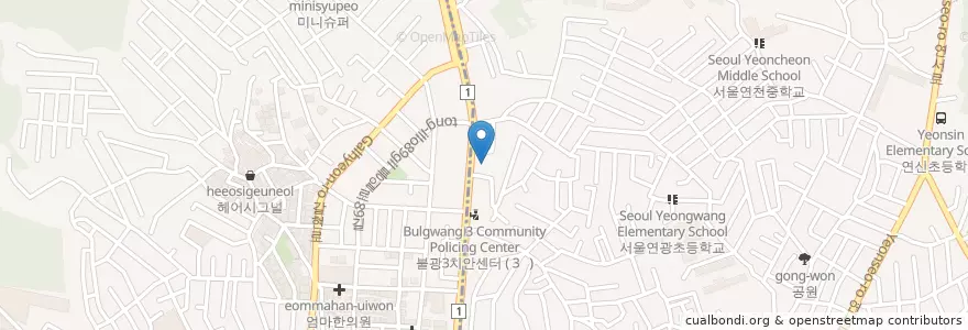 Mapa de ubicacion de SK글로벌통일주유소 en کره جنوبی, سئول, 은평구, 불광2동.
