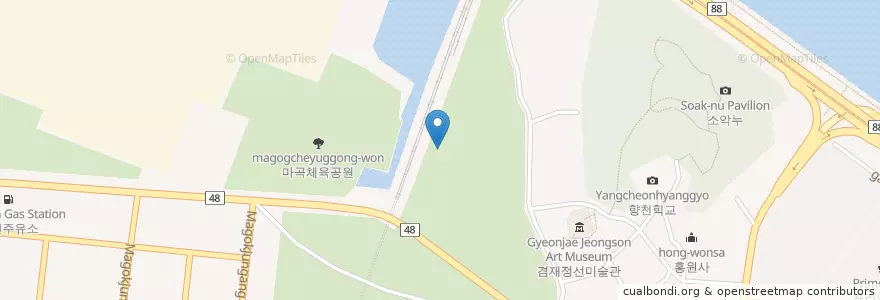 Mapa de ubicacion de 에스케이가양주유소 en 大韓民国, ソウル, 江西区, 가양1동.