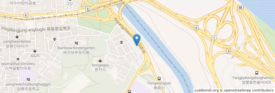 Mapa de ubicacion de GS칼텍스건지주유소 en Corea Del Sud, Seul, 영등포구, 양평2동, 양평동.