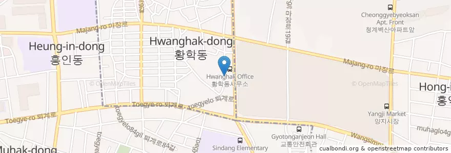 Mapa de ubicacion de 서울석유인창주유소 en Zuid-Korea, Seoel, 성동구, 황학동.