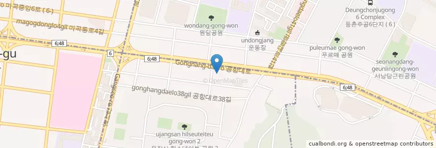 Mapa de ubicacion de 대성석유관문주유소 en Corea Del Sud, Seul, 강서구, 우장산동, 등촌3동.
