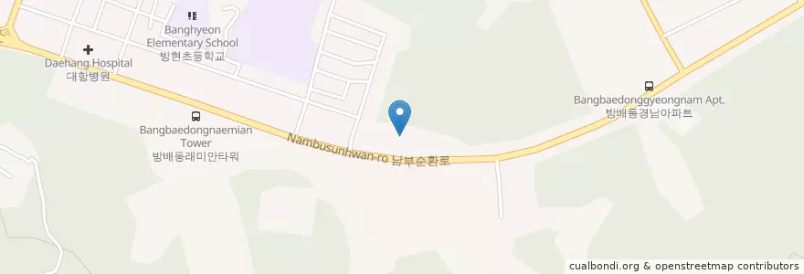 Mapa de ubicacion de (주)까치고개주유소 (Ggachi Hill Gas Station) en Coreia Do Sul, Seul, 서초구, 방배3동, 방배동.
