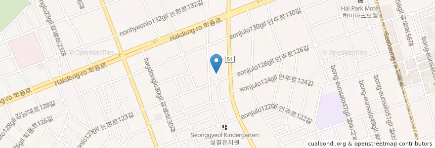 Mapa de ubicacion de SK네트웍스강남주유소 en Corea Del Sud, Seul, 강남구, 논현동, 논현2동.