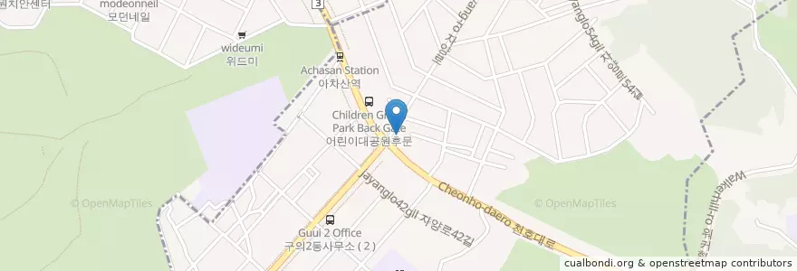 Mapa de ubicacion de SK네트웍스삼일주유소 en 韩国/南韓, 首尔, 廣津區, 구의2동.