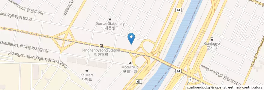 Mapa de ubicacion de 스피드주유소 en 大韓民国, ソウル, 東大門区.