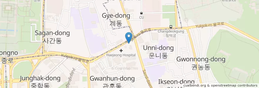 Mapa de ubicacion de 재동주유소 en كوريا الجنوبية, سول, 종로구, 종로1·2·3·4가동.