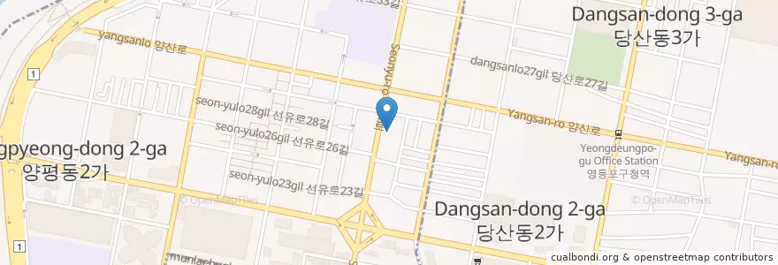 Mapa de ubicacion de 선유로셀프주유소 en Corea Del Sud, Seul, 영등포구, 양평동, 양평1동.