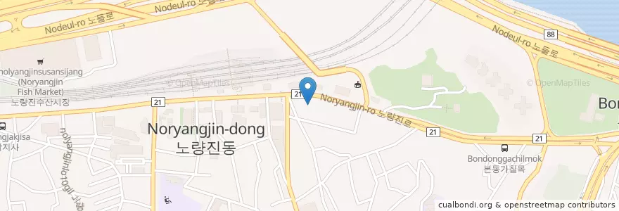 Mapa de ubicacion de 대성산업직영제9주유소 en Coreia Do Sul, Seul, 노량진1동.