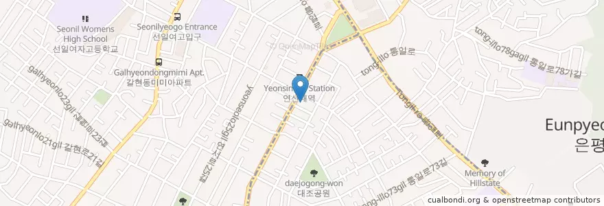 Mapa de ubicacion de SK현주에너지연서주유소 en Südkorea, Seoul, 은평구, 갈현2동.