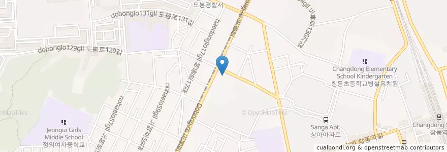 Mapa de ubicacion de 메가박스 창동 en Coreia Do Sul, Seul, 도봉구.