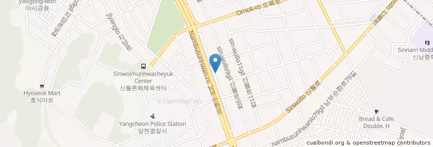 Mapa de ubicacion de 직영 남부순환셀프주유소 en Coreia Do Sul, Seul, 양천구, 신월4동.