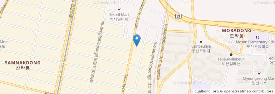 Mapa de ubicacion de Mora Gas Station en South Korea, Busan, Sasang-Gu, Mora-Dong.