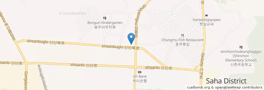 Mapa de ubicacion de KEB 하나은행 en Korea Selatan, 부산, 사하구, 신평동.