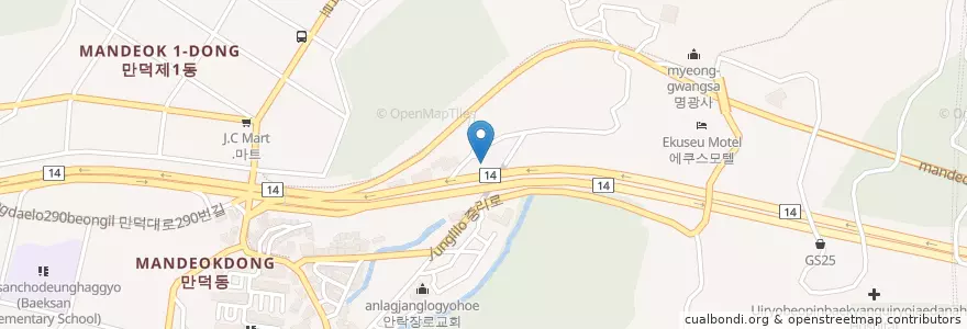 Mapa de ubicacion de GS LPG삼보주유소 en Corée Du Sud, Busan, 북구, 만덕동.