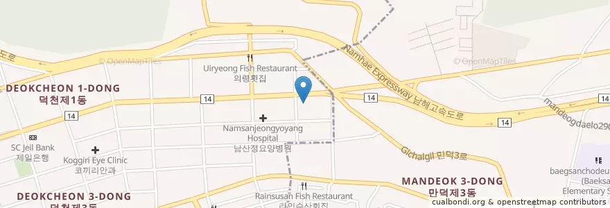 Mapa de ubicacion de 만덕주유소 en Güney Kore, Busan, 북구.