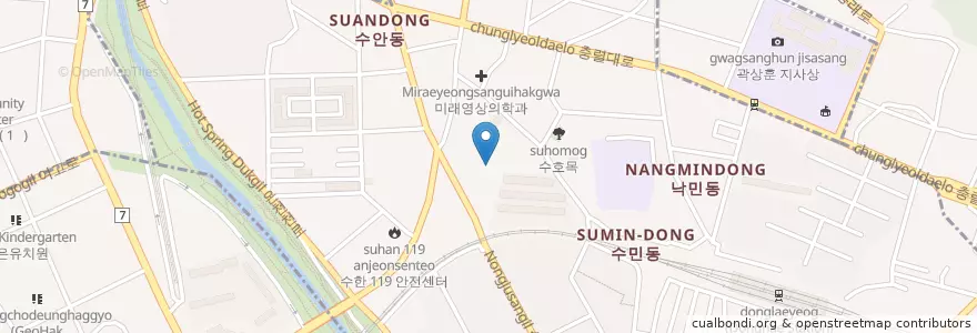 Mapa de ubicacion de 동일주유소 en 대한민국, 부산, 동래구, 수민동.
