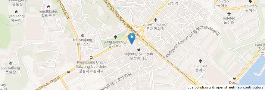 Mapa de ubicacion de 남산주유소 en Güney Kore, Busan, 남구.
