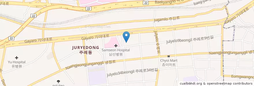 Mapa de ubicacion de 동아주유소 en 대한민국, 부산, 사상구, 주례동.
