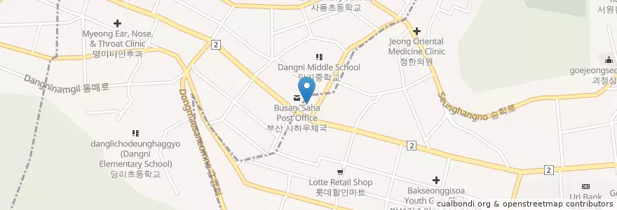 Mapa de ubicacion de 삼성전자 서비스 사하센터(Samsung Electronics Service Center) en کره جنوبی, بوسان, 사하구.