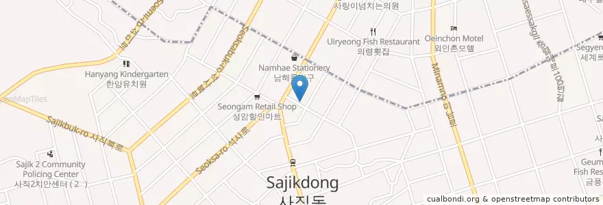 Mapa de ubicacion de 제일주유소 en 대한민국, 부산, 동래구, 사직동.