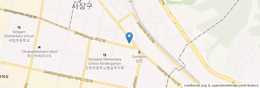 Mapa de ubicacion de 천일주유소 en Республика Корея, Пусан, 사상구.