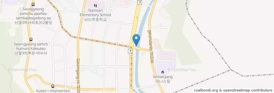 Mapa de ubicacion de 금강주유소 en 대한민국, 부산, 금정구, 구서동, 남산동.